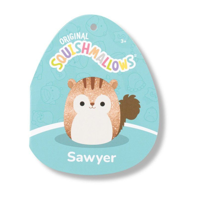 Peluche écureuil - SQUISHMALLOWS - Sawyer - 40 cm - brun pailleté -
