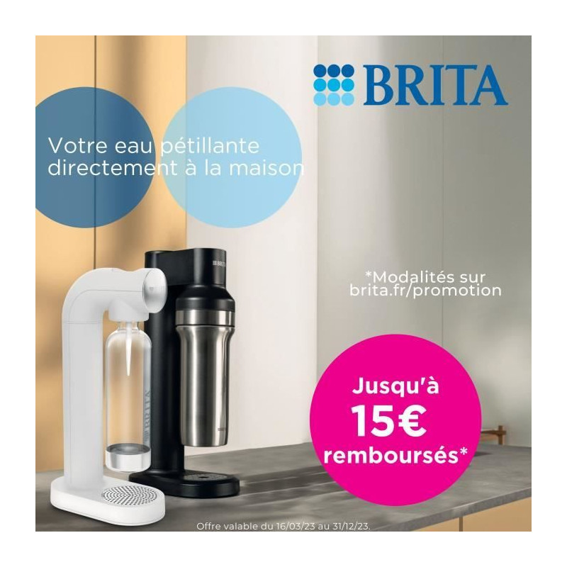 Machine a soda BRITA - SodaTRIO Noire - 1 Bouteille 1L et 1 Cylindre d
