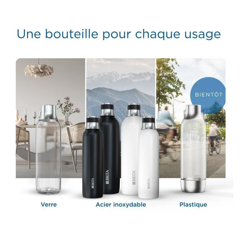Machine a soda BRITA - SodaTRIO Noire - 1 Bouteille 1L et 1 Cylindre d