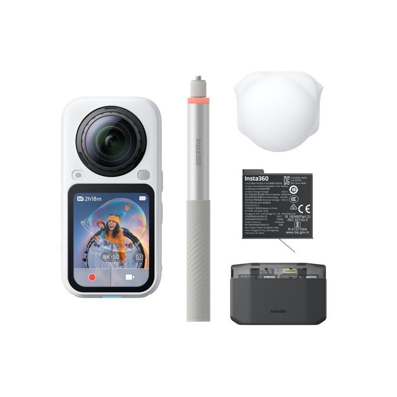 Caméra 360° - INSTA360 - X6 Essentials Bundle Arctic White - Vidéo