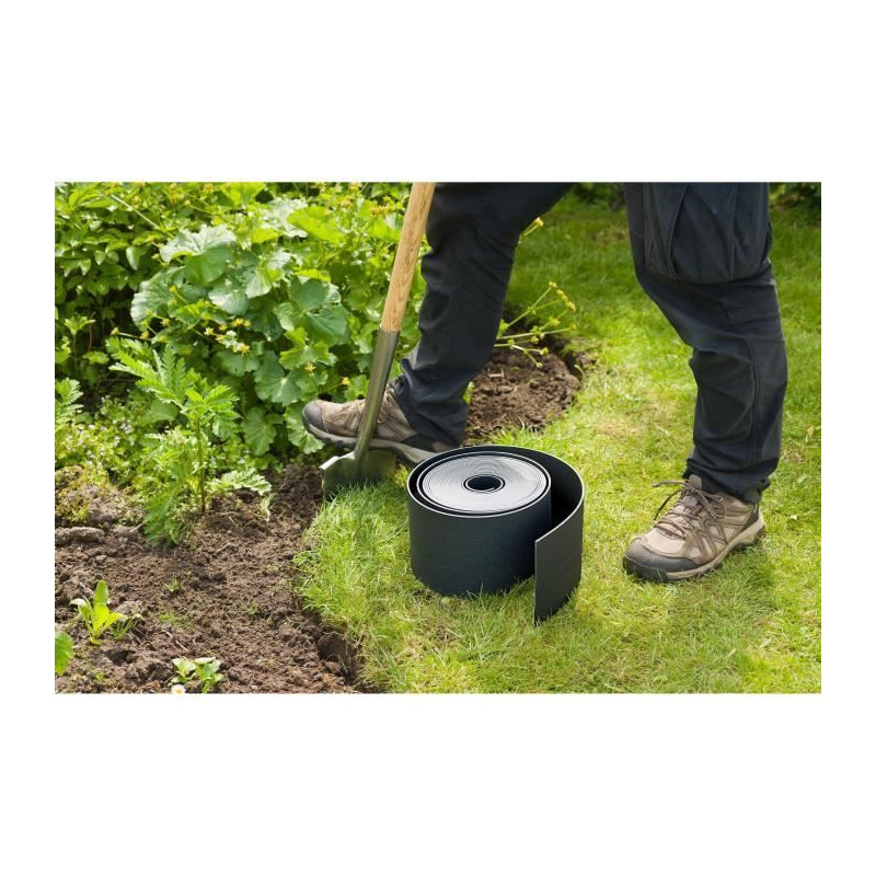 Bordure de jardin - NATURE - Noir - PE recyclé, épaisseur 3 mm - H7,
