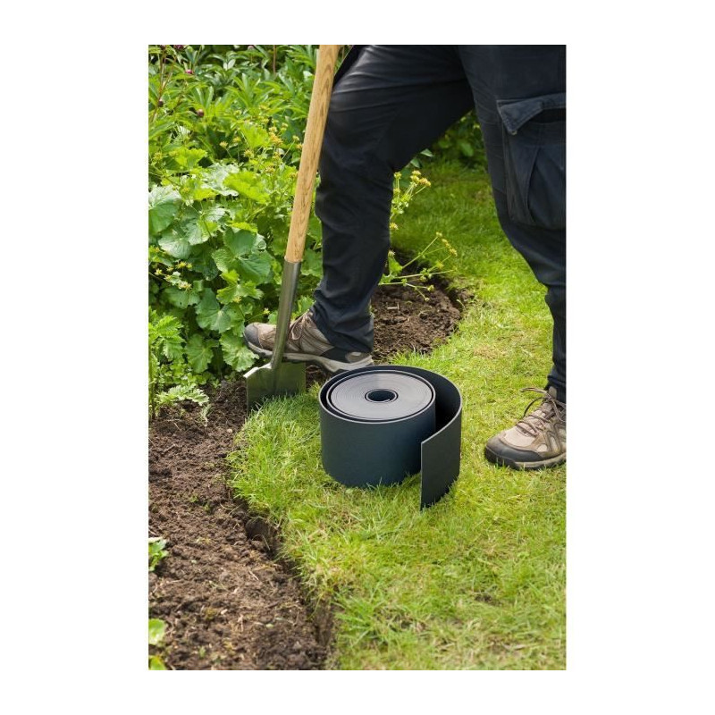 Bordure de jardin - NATURE - Noir - PE recyclé, épaisseur 3 mm - H7,