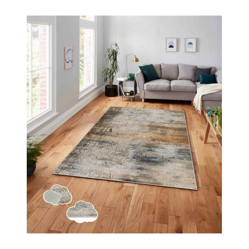Tapis 120 x 180 cm - polyester - Hauteur de poil : 2 mm - Poids : 740