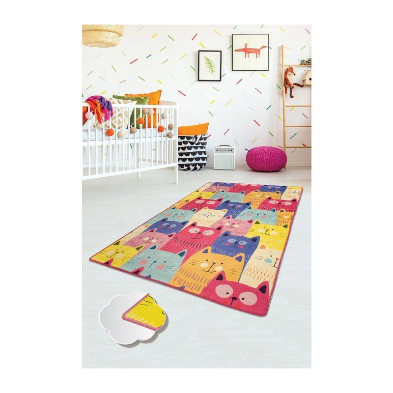 Tapis enfant 120 x 180 cm - Polyester - Hauteur poil : 8 mm - 700 gr/m