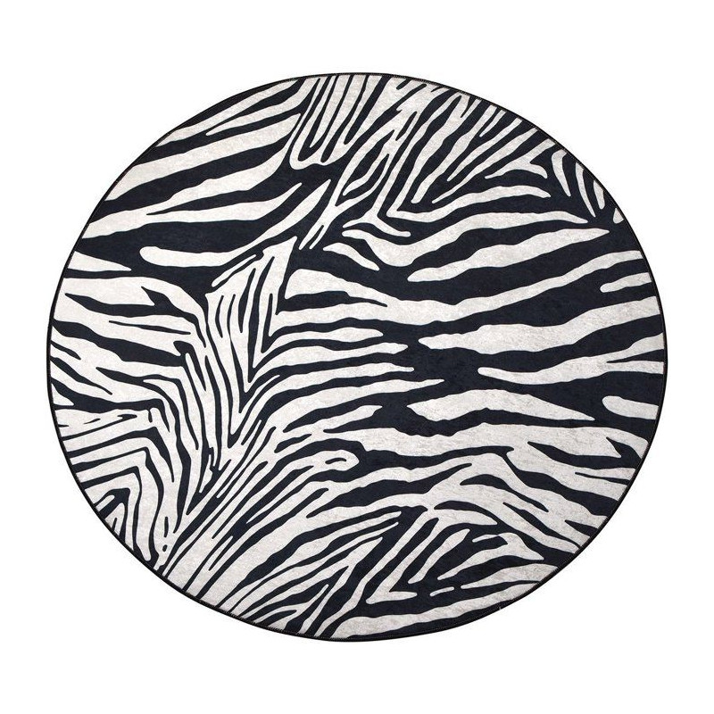 Tapis rond Ø 100 cm - polyester - Hauteur de poil : 4 mm - Poids : 70