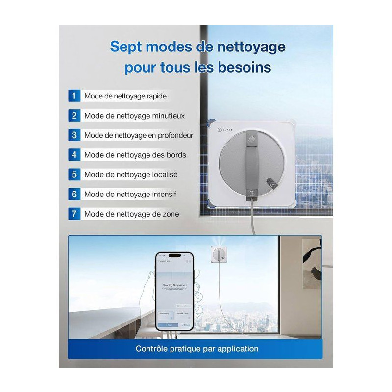 ECOVACS WINBOT W2S - Robot Nettoyage de vitres - Nettoyage Intelligent