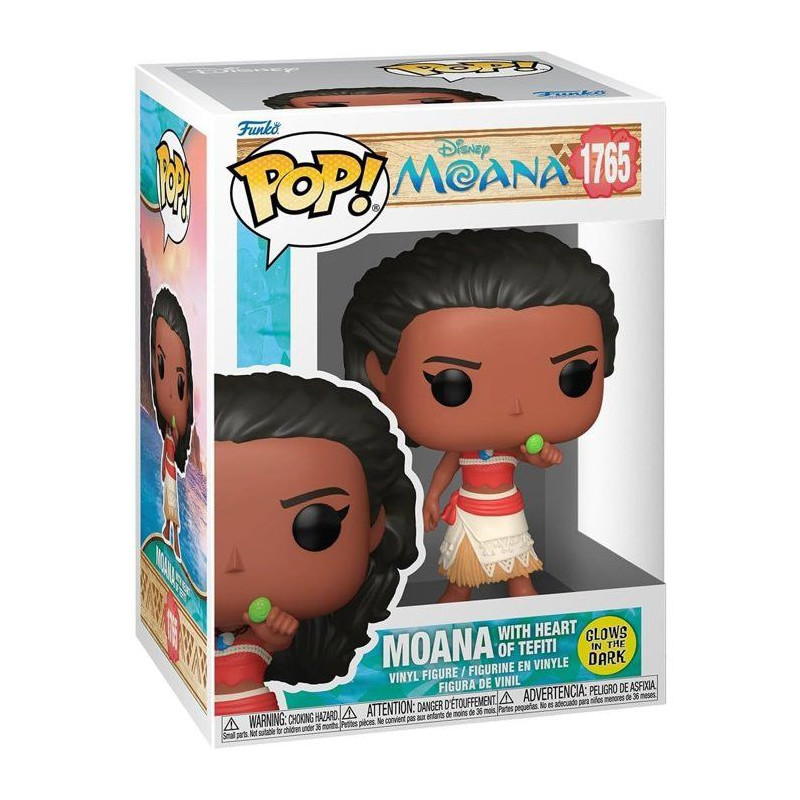 Figurine Funko Pop! - Disney - Vaiana avec le cœur de Tefiti Glow in