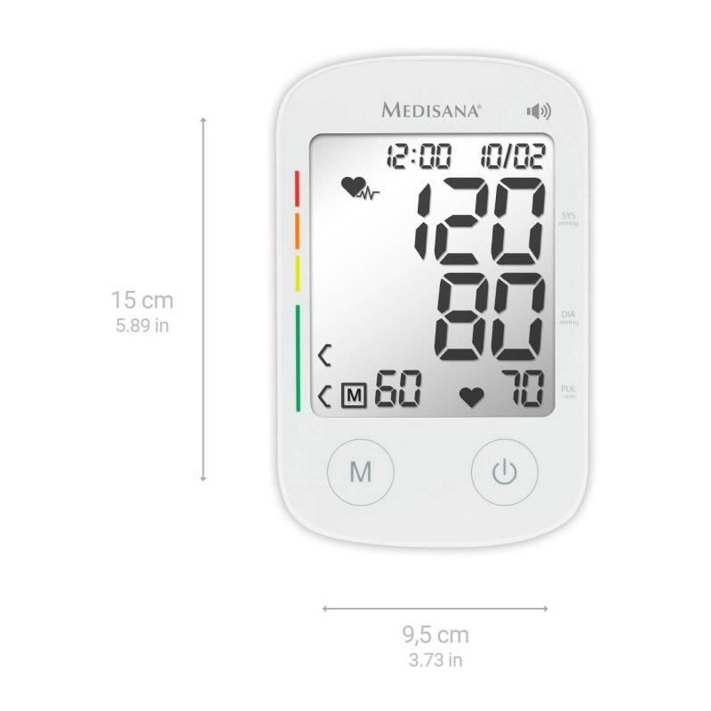 Talking blood pressure monitor - MEDISANA - BU 535 - 6 languages - Lar