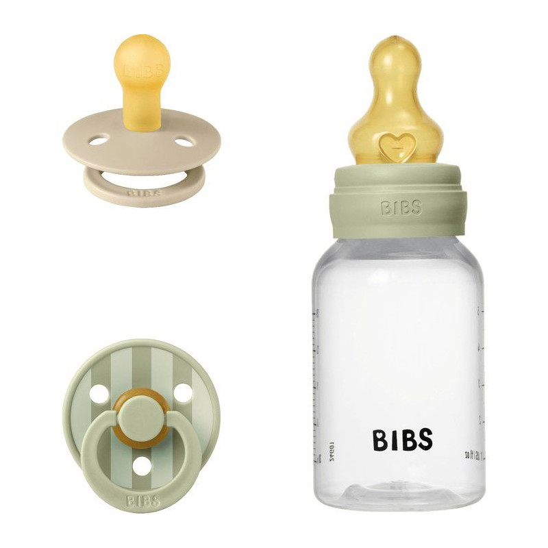 Coffret cadeau bébé - BIBS Baby Sprinkle - Embout rond - T1 - Sage