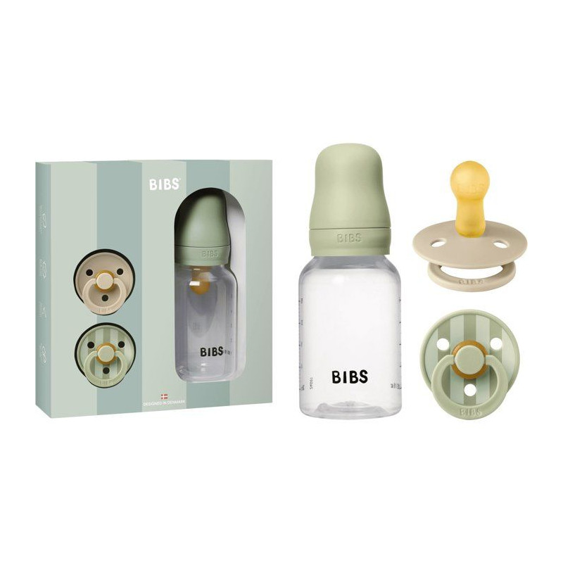 Coffret cadeau bébé - BIBS Baby Sprinkle - Embout rond - T1 - Sage