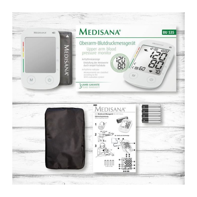 Talking blood pressure monitor - MEDISANA - BU 535 - 6 languages - Lar