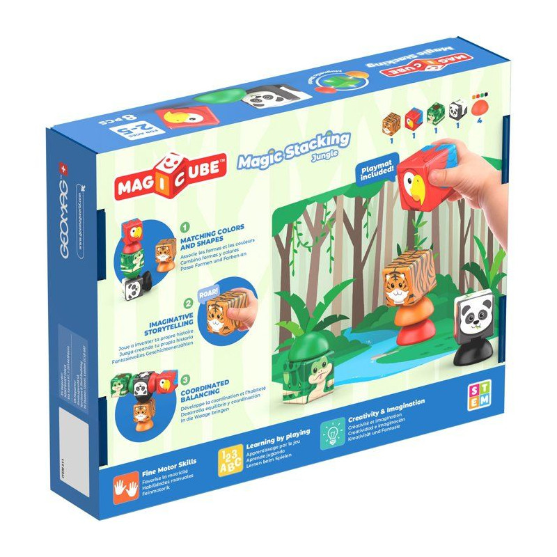 GEOMAG Magicube Blocks Stacking Jungle - Blocs magnétiques - plastiqu