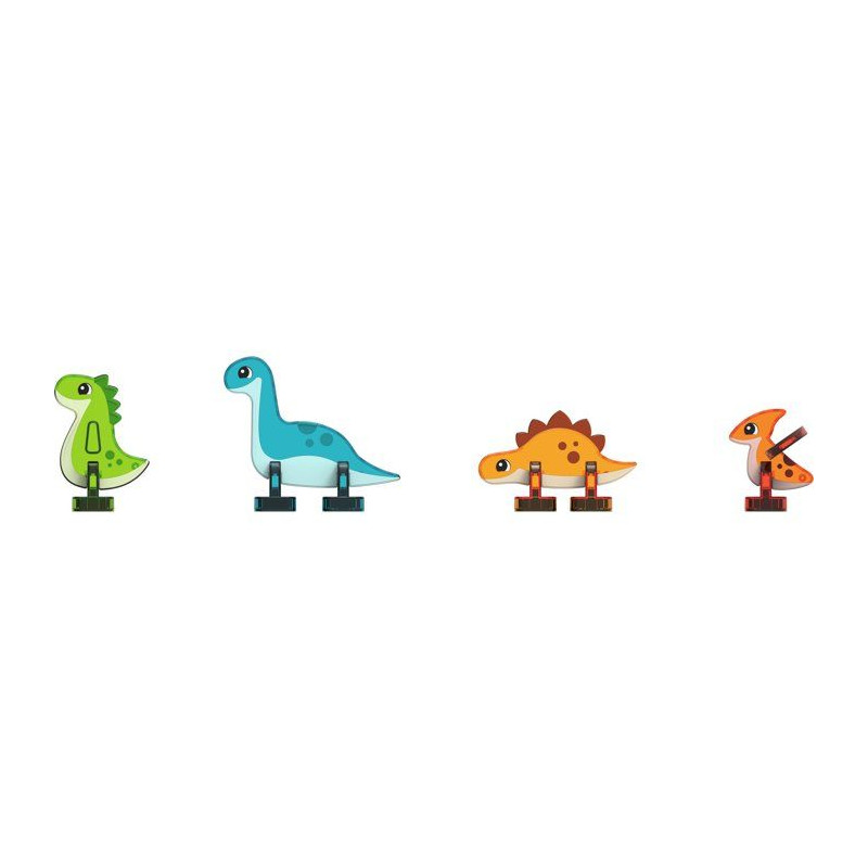 GEOMAG Magnetic Tiles Dino World - Jeu de construction magnétique - t