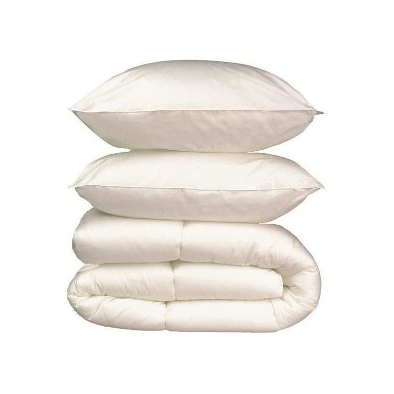 Pack Linge de Lit Microfibre - 1 Couette Chaude 240 x 260 cm + 2 Oreil