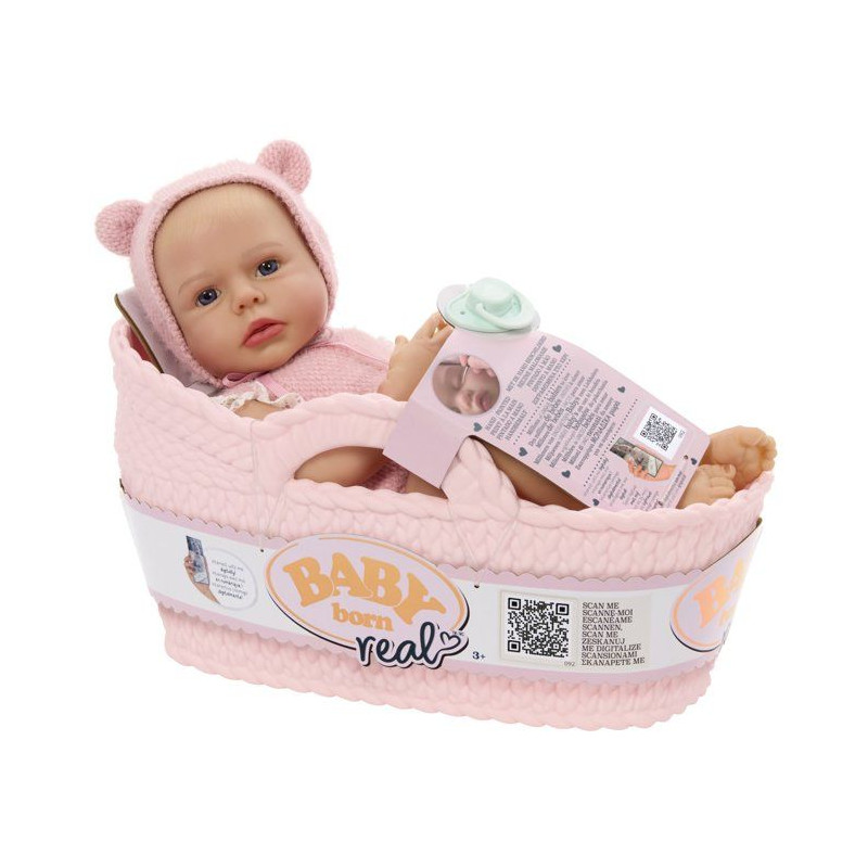 Baby born Real - Poupon Fille - Peau très claire - Yeux ouverts - Pou