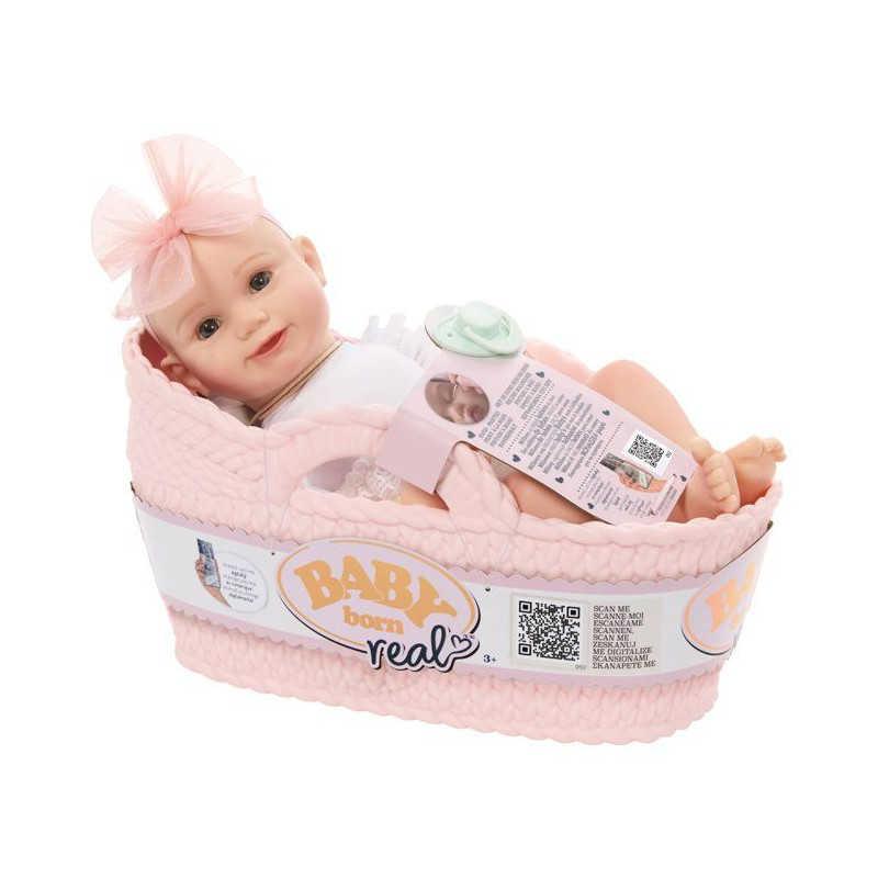 Baby born Real - Poupon Fille - Peau claire - Yeux ouverts - Poupon r