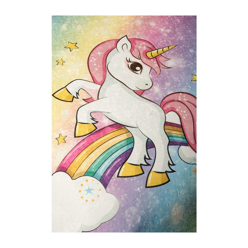 Tapis enfant Licorne 140 x 190 cm - Épaisseur : 10 mm - 700 g/m² - R