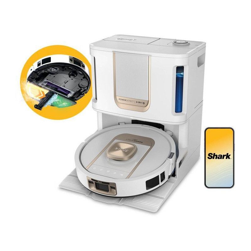 Robot aspirateur laveur - SHARK PowerDetect ThermaCharged AV2910XEEUWH