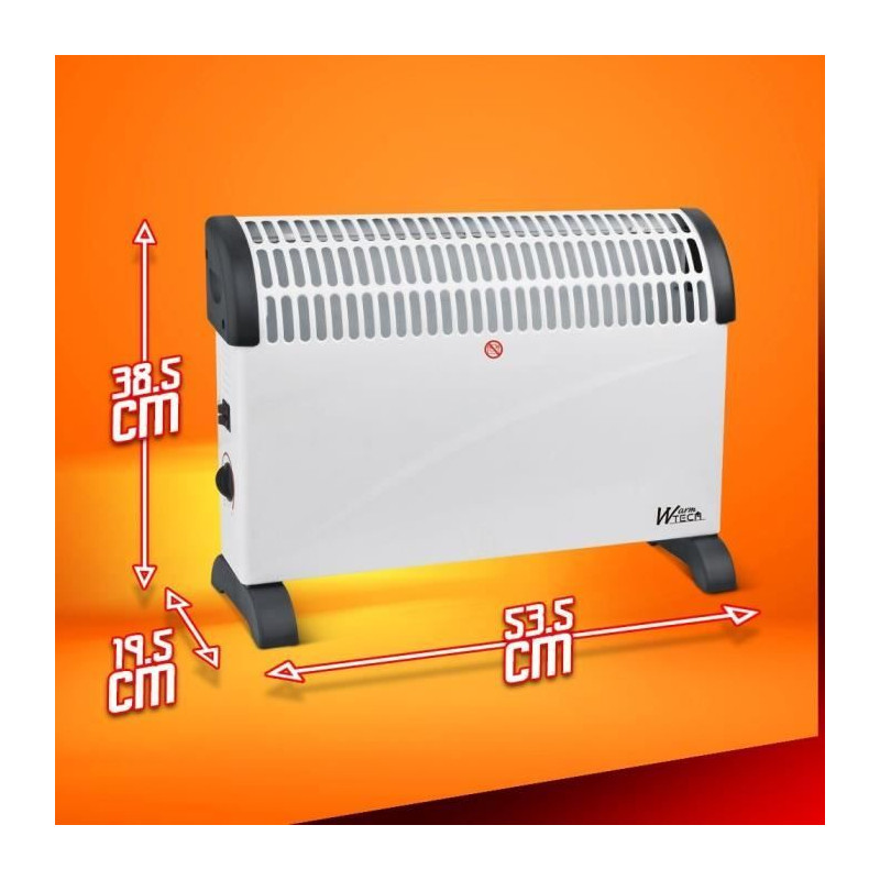 Convecteur mobile - 2000 W - WARMTECH - WTTCPM2001 - Horizontal - Blan