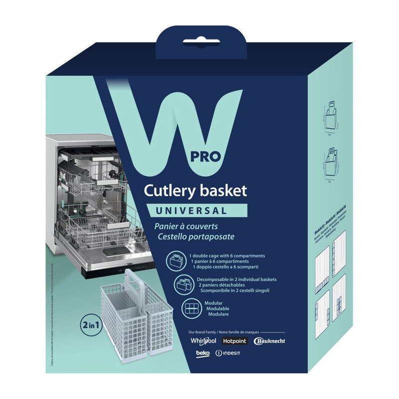 Panier à couverts lave-vaisselle - WPRO - DWB304 - Universel - Modula