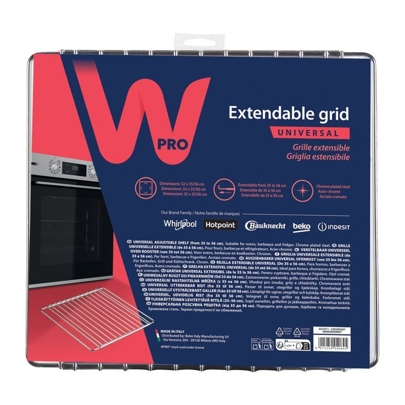 Grille universelle extensible - WPRO - ACC011 - Ajustable 32-56 cm - M