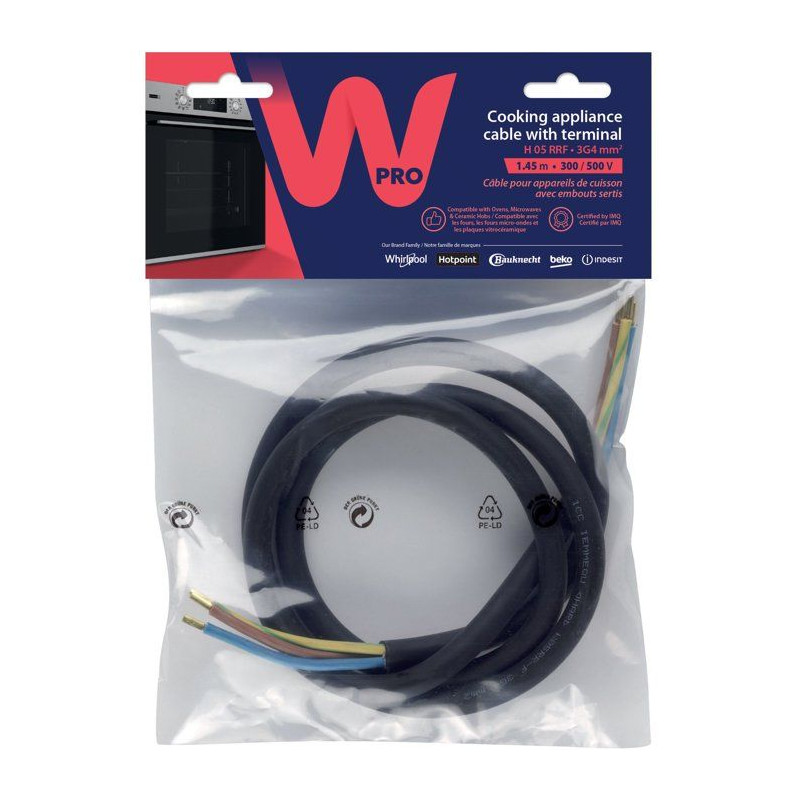 Câble électrique - WPRO - CCB340/1 - Sans prise - 3G4 - Appareils 57