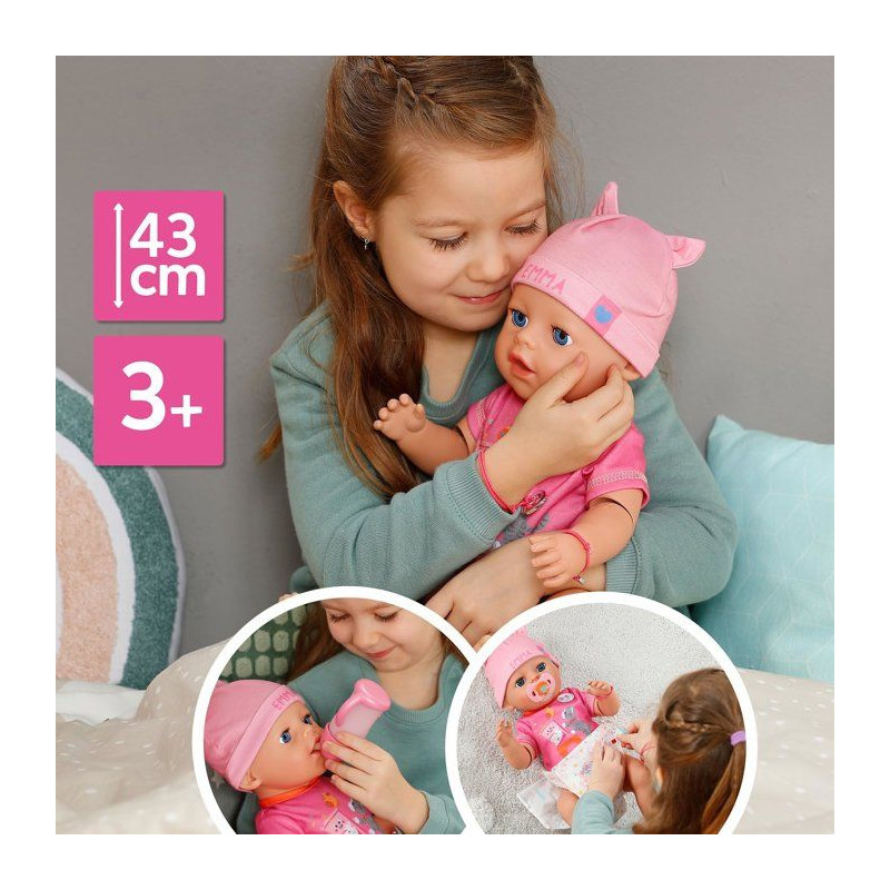 Poupon Emma - BABY BORN - 43 cm - Click & Play - 10 Fonctions + 8 acce