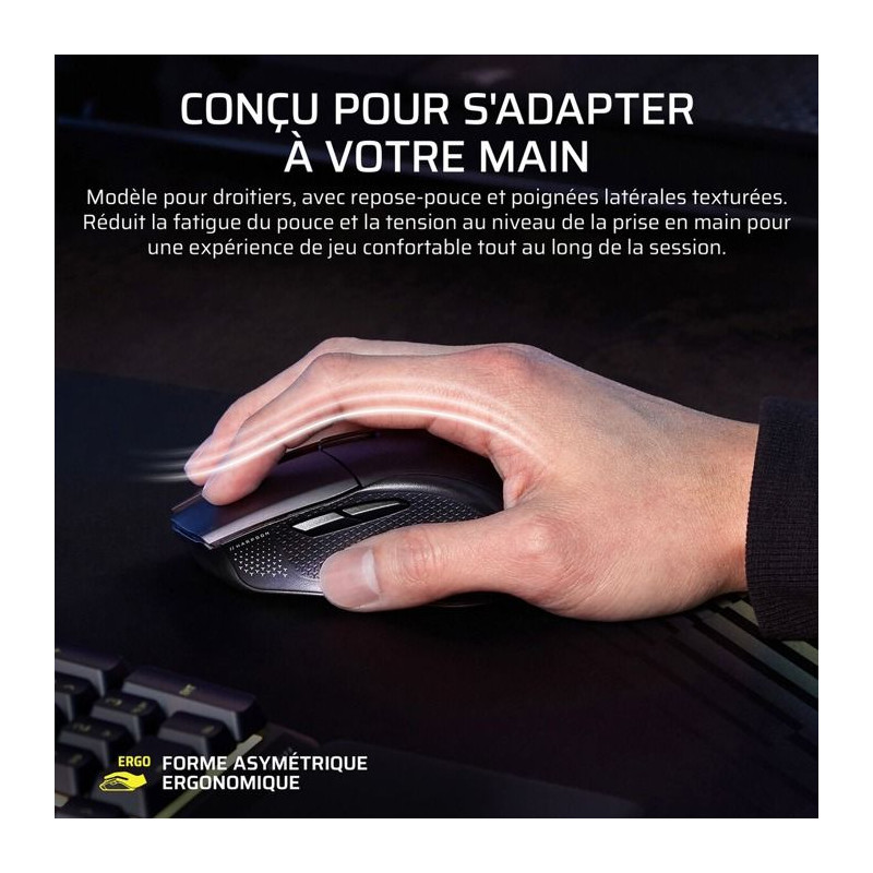 Souris Gamer - Sans Fil - Corsair - HARPOON v2 WIRELESS 26K DPI - Noir