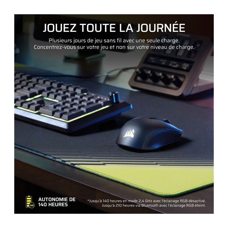Souris Gamer - Sans Fil - Corsair - HARPOON v2 WIRELESS 26K DPI - Noir