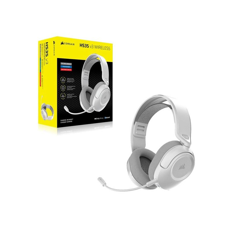 Casque Gaming - Corsair - HS35 V3 - Blanc Sans Fil