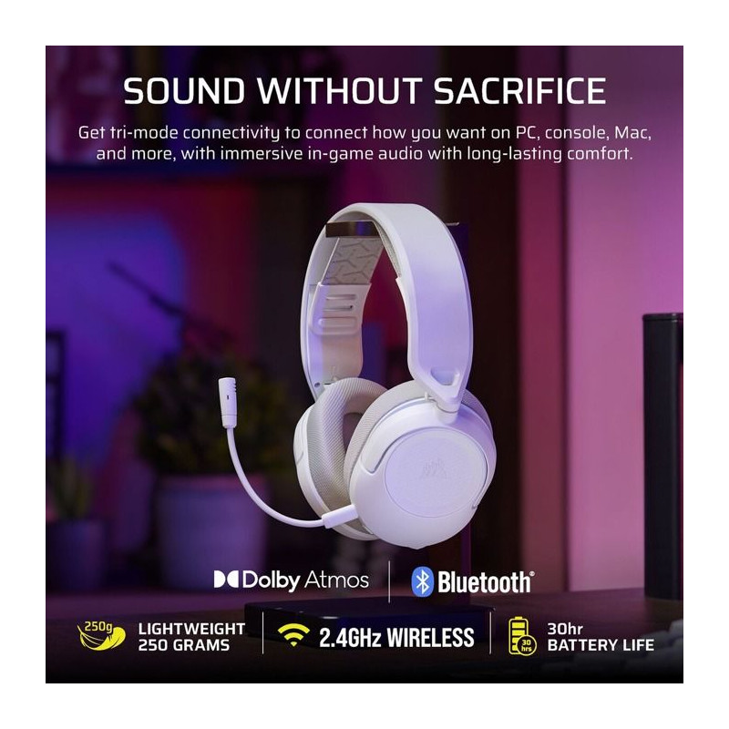 Casque Gaming - Corsair - HS35 V3 - Blanc Sans Fil