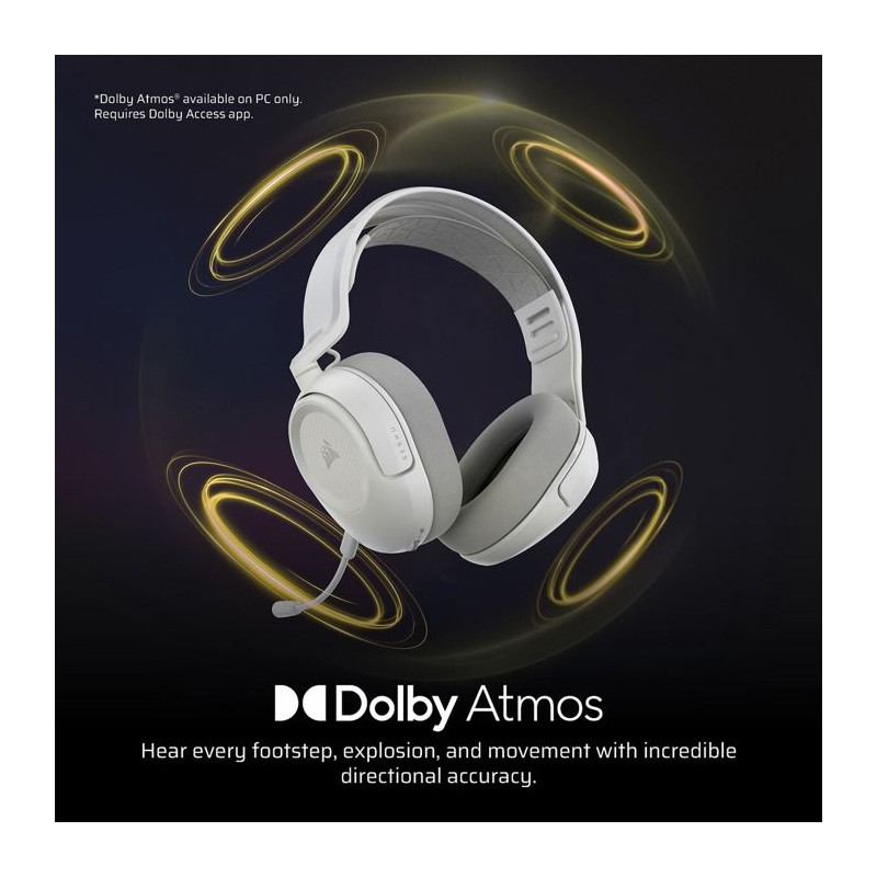 Casque Gaming - Corsair - HS35 V3 - Blanc Sans Fil