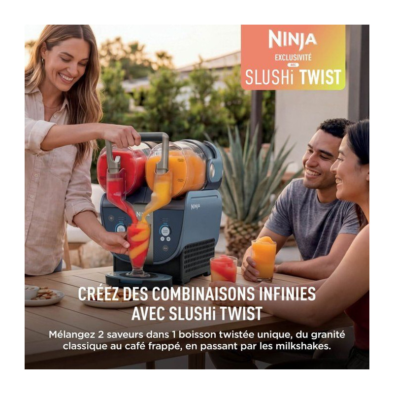Machine a granita - Ninja - SLUSHi TWIST FS701EUBL - 2 bacs 4,4L - Tec