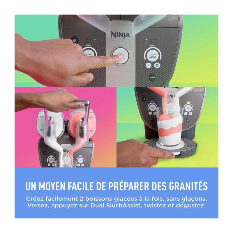 Machine a granita - Ninja - SLUSHi TWIST FS701EUBL - 2 bacs 4,4L - Tec