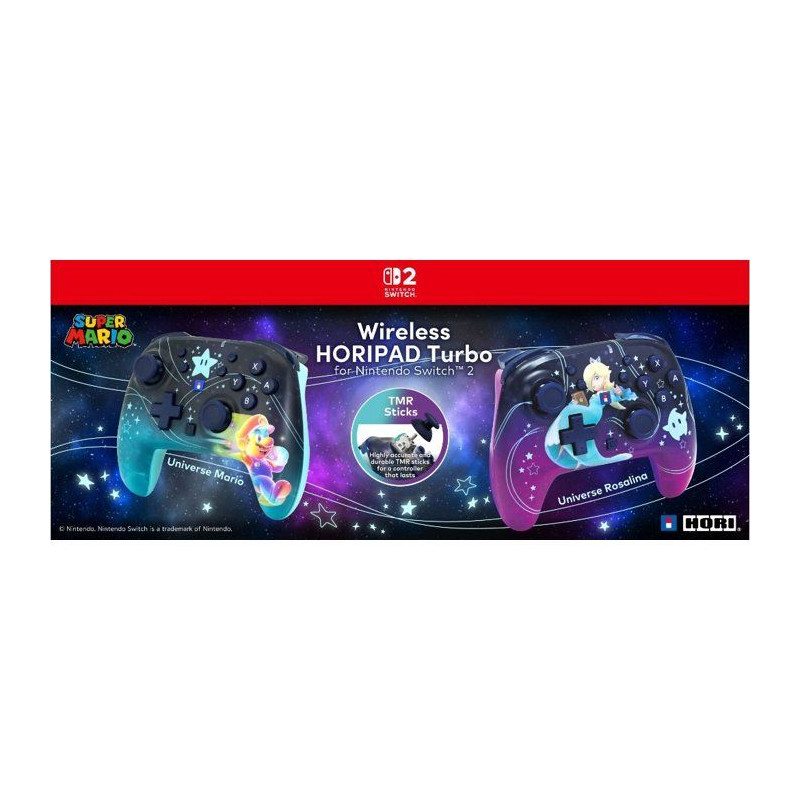 Manette - Nintendo Switch 2 - Horipad Turbo - Sans fil - Motif Mario -