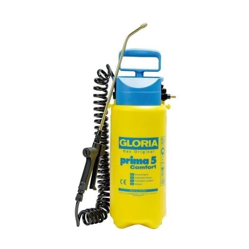 GLORIA - Prima 5 Comfort - 5L pressure sprayer with lance and brass no