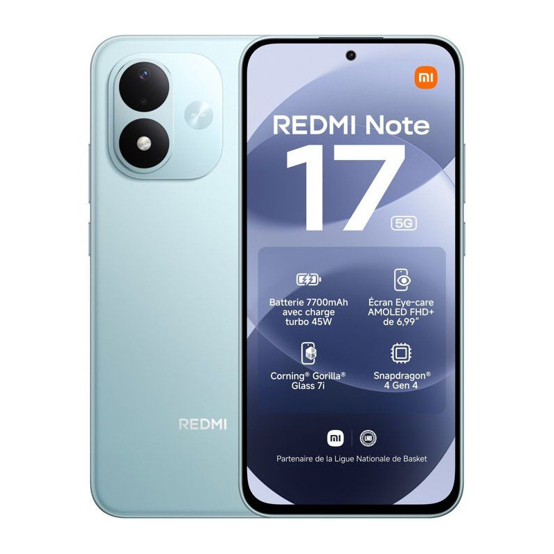 Smartphone - XIAOMI - Redmi Note 17 5G - 6Go RAM - 128Go - Bleu