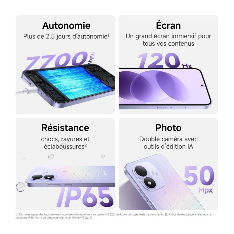 Smartphone - XIAOMI - Redmi Note 17 5G - 6Go RAM - 128Go - Bleu