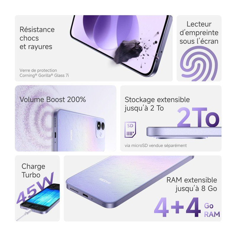 Smartphone - XIAOMI - Redmi Note 17 5G - 6Go RAM - 128Go - Bleu