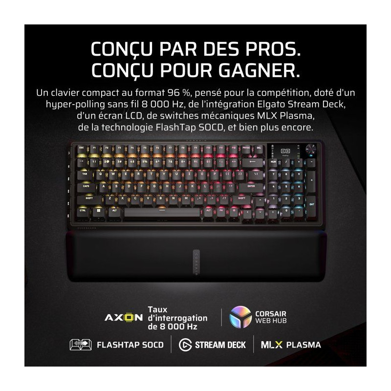 Clavier Gamer - Mécanique MLX Plasma - Corsair - VANGUARD 96 WIRELESS