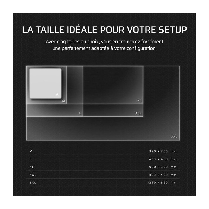 Tapis de souris Gamer - Corsair - MM - Extended XL - Gris
