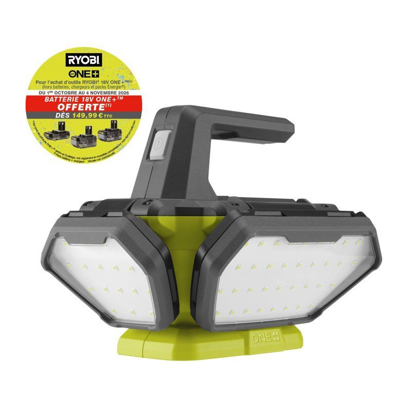 Spot LED 360° - RYOBI - 18V - 3 intensités : 3 500 / 2 000 / 1 000 /