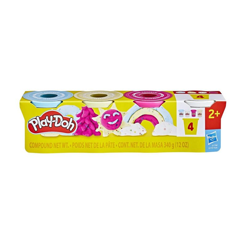 Play-Doh pack de 4 pots de pâte a modeler confettis - PLAY-DOH - G17