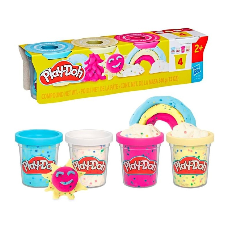 Play-Doh pack de 4 pots de pâte a modeler confettis - PLAY-DOH - G17
