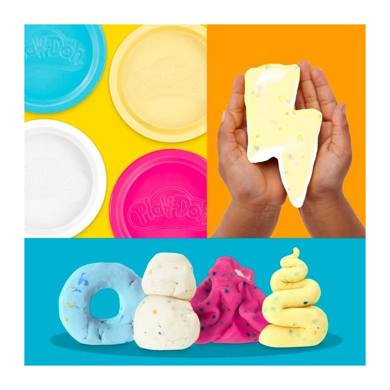 Play-Doh pack de 4 pots de pâte a modeler confettis - PLAY-DOH - G17