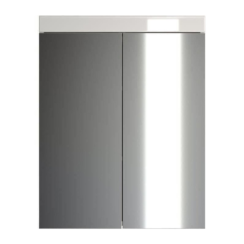 Mirror Cabinet - AMANDA - 2 mirror doors - L60 x D17 x H77 cm - White