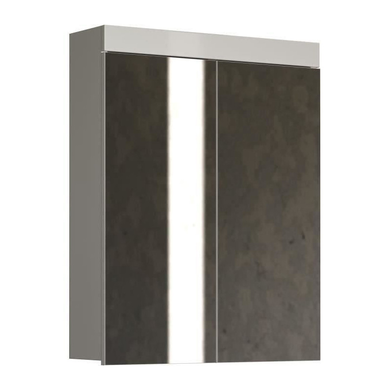Mirror Cabinet - AMANDA - 2 mirror doors - L60 x D17 x H77 cm - White