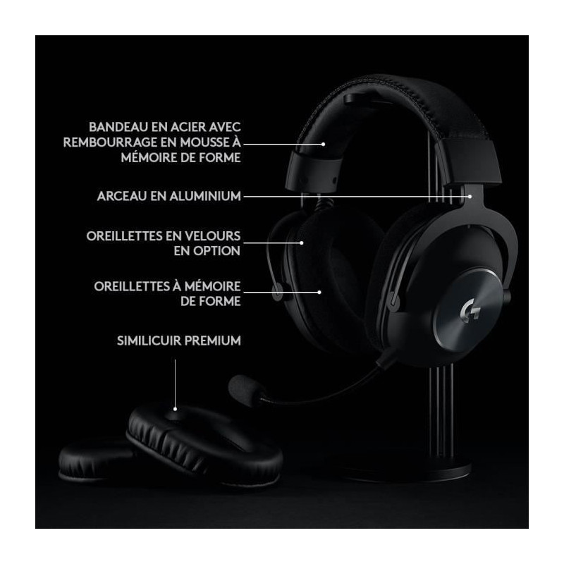 LOGITECH G - Wireless Gaming Headset - PRO X 2.4 Ghz - Black - 981-000