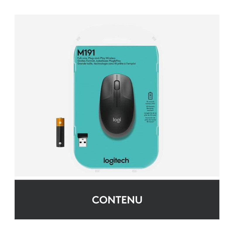 LOGITECH - M190 Wireless Mouse Black