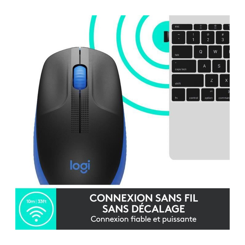 LOGITECH - M190 Blue Wireless Mouse